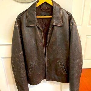 Men’s XL J. Crew Distressed, leather jacket.